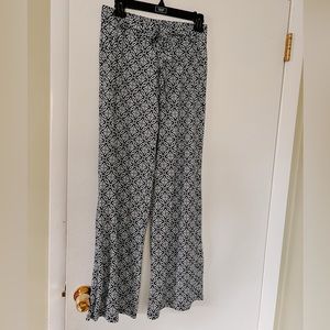 Blue and White Flowy Pants